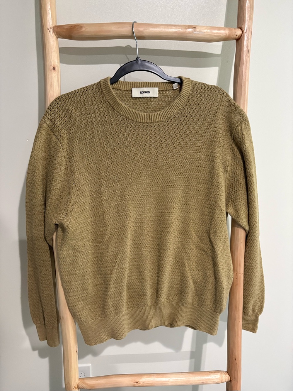 Men's Mustard Knit Crewneck Sweater